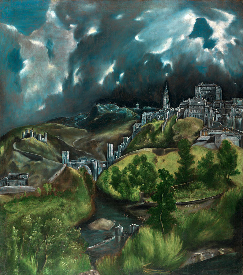 View of Toledo, circa 1596-1600 Painting by El Greco