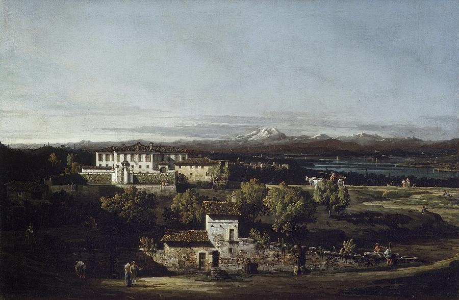 View Of Villa Perabo Later Villa Melzi At Gazzada Painting