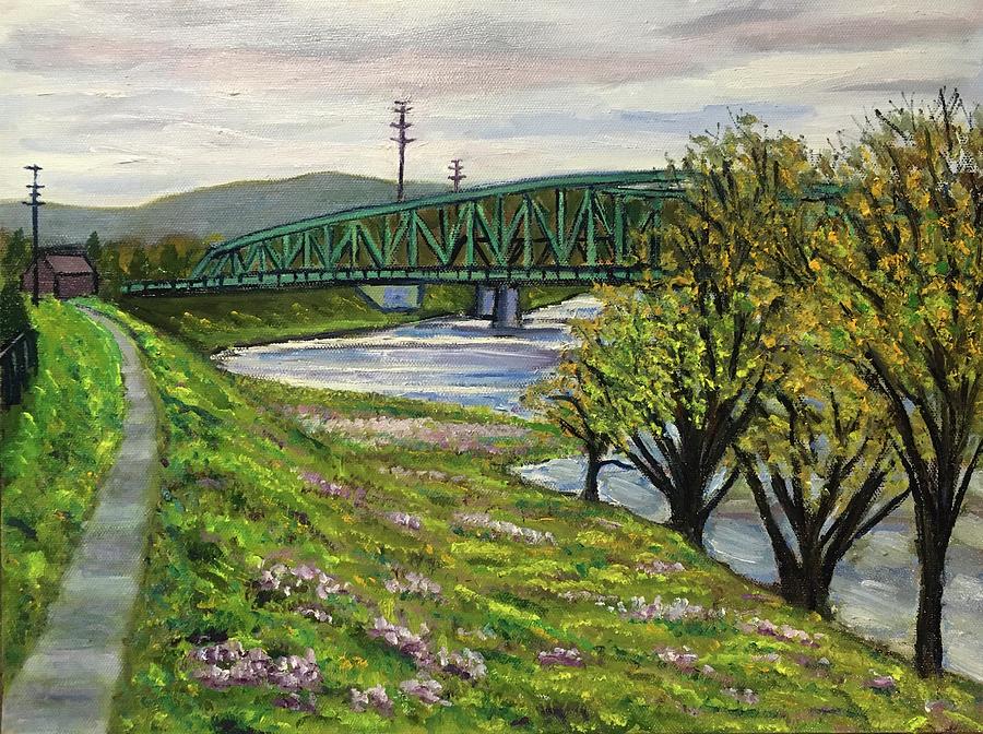 View of Westfield River, Early Spring Painting by Richard Nowak