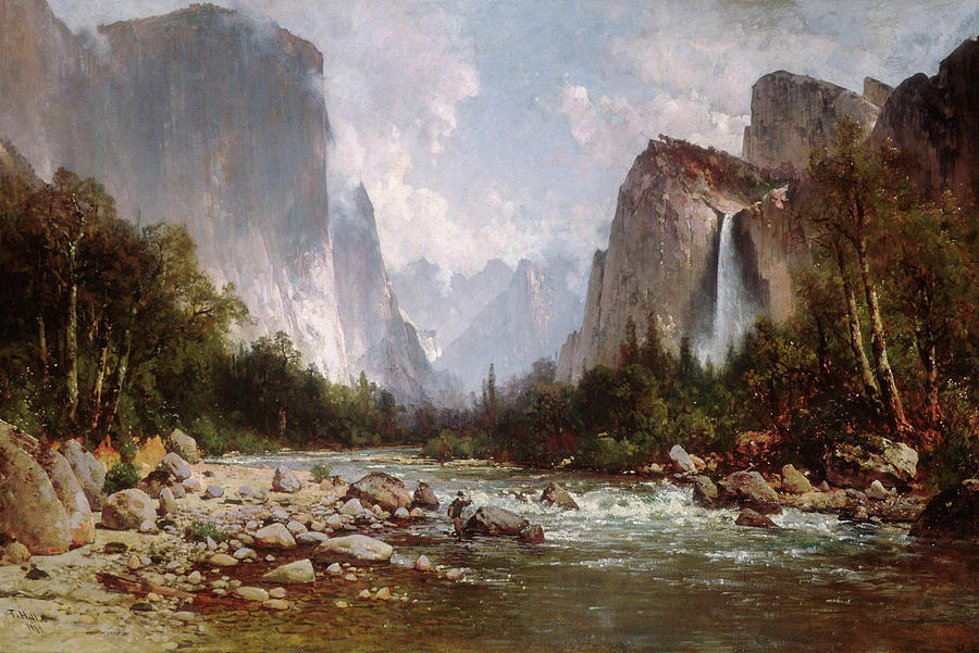 Yosemite National Park Painting - View of Yosemite Valley 1885 by Thomas Hill