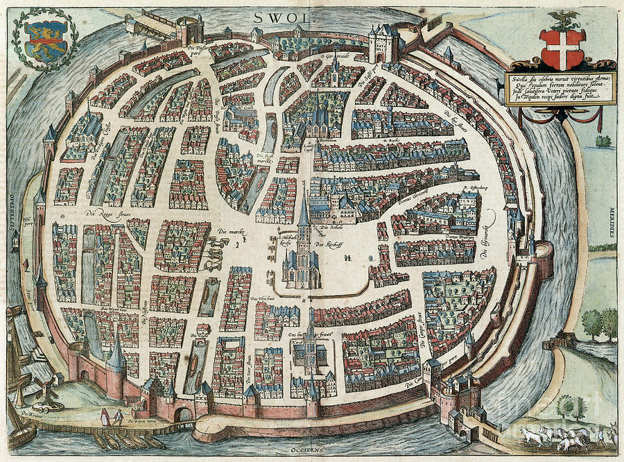 View Of Zwolle, 1581 Drawing by Georg Braun and Franz Hogenberg