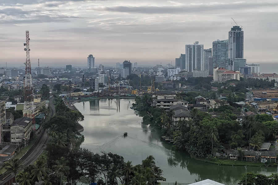 View on Colombo city at dusk. Photograph by a.v.Photography