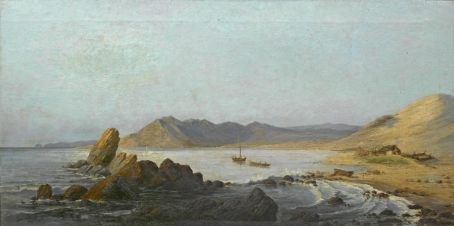 View on the Chilean coast, near Valparaiso Painting by Theodor Ohlsen