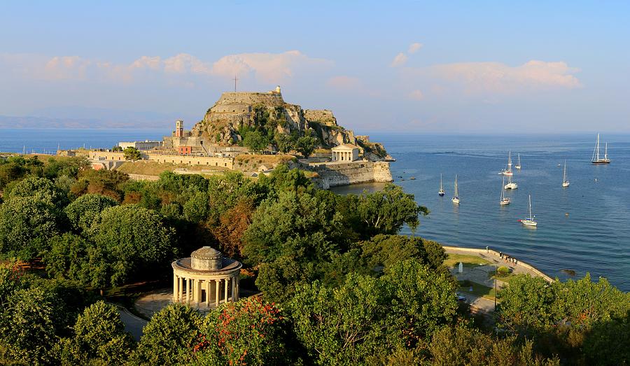 View on the Maitland Rotunda and the old fortress, Corfu, Greece Photograph by Frans Sellies