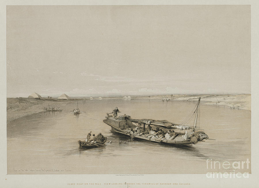View on the Nile Towards the Pyramids 1846 r1 Drawing by Historic illustrations