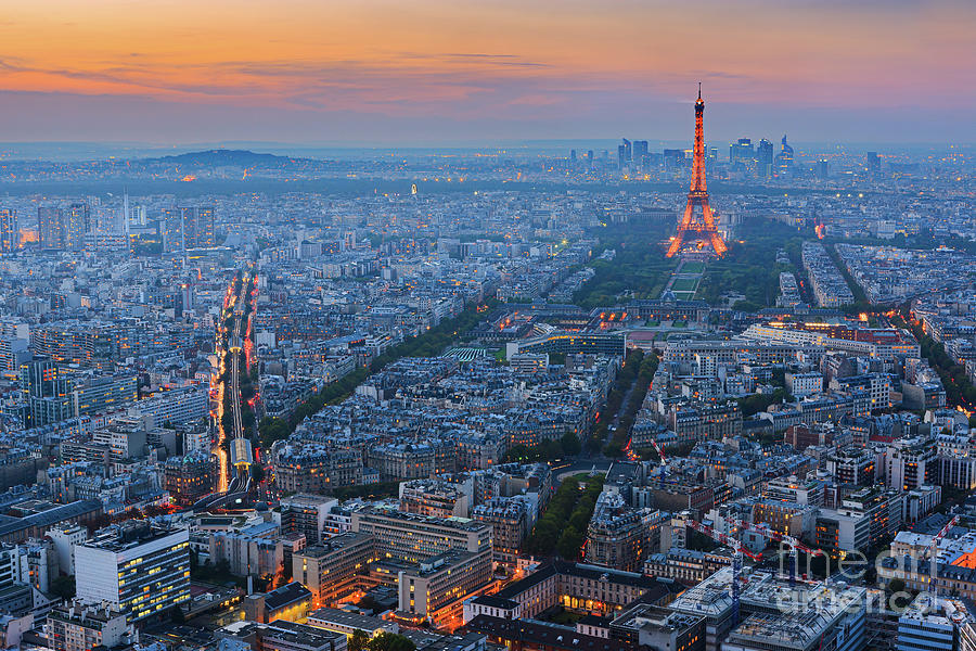 View over Paris from the Tour Montparnasse Tower Photograph by Henk Meijer Photography