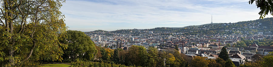 View over Stuttgart in Fall Photograph by Thomas Winz