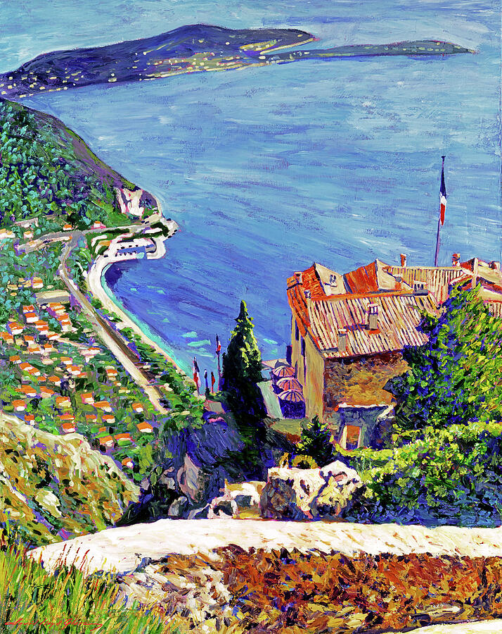 Landscape Painting - View Over The French  Riviera by David Lloyd Glover
