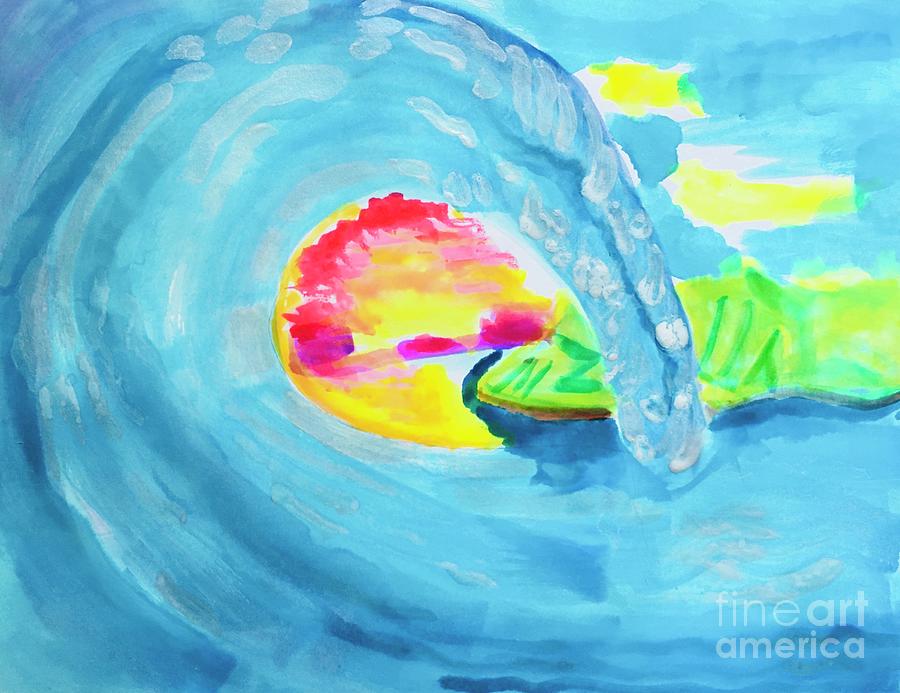 View through the wave. Painting by Christine Tyler