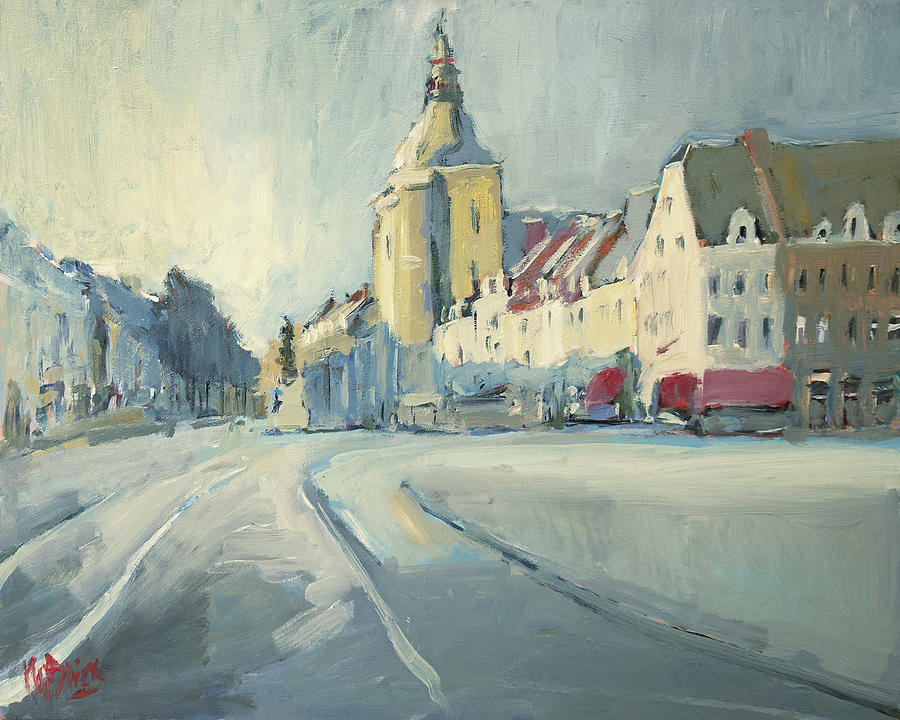 View to Boschstraat Maastricht Painting by Nop Briex