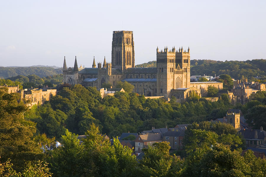 View to the cathedral at sunset, Durham, England Photograph by David C Tomlinson