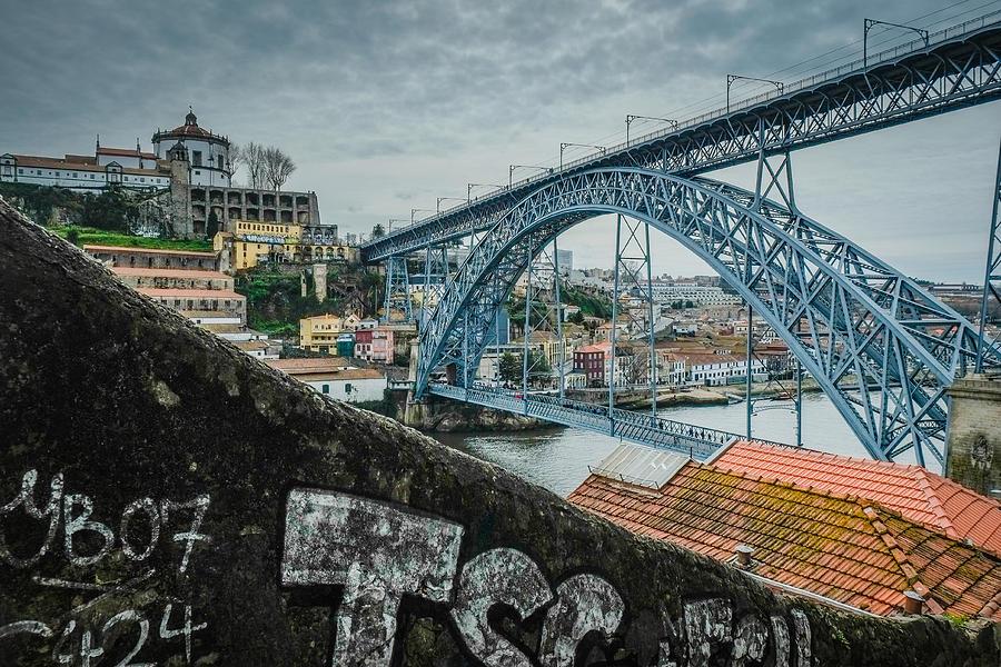 View to the Maria Pia bridge in Porto Portugal Photograph by Finn Bjurvoll Hansen
