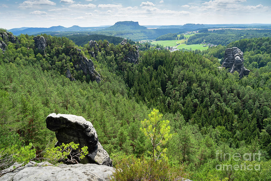 View towards Lilienstein mountain in Saxon Switzerland Photograph by Adriana Mueller