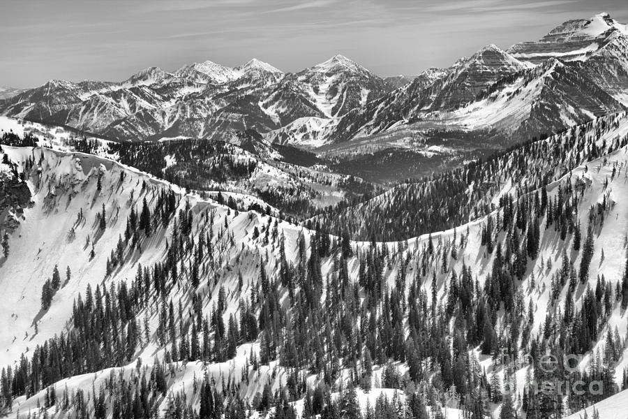 Views Beyond Mineral Basin Black And White Photograph by Adam Jewell