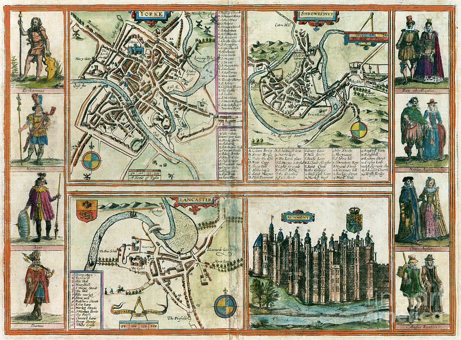 Views Of English Cities, 1617 Drawing by Georg Braun and Franz Hogenberg