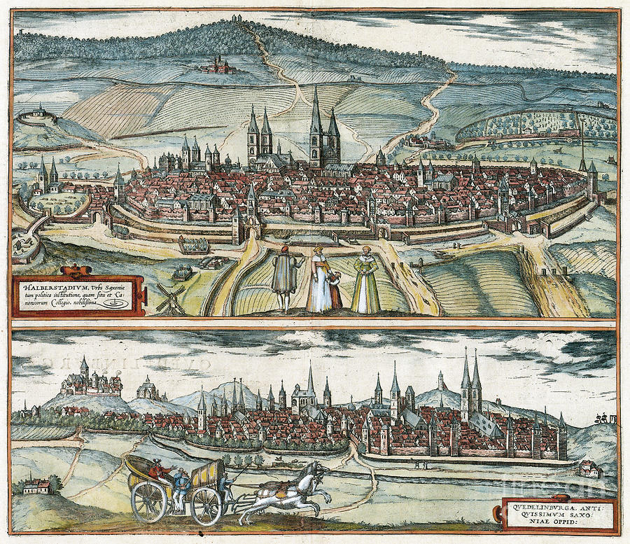 Views Of German Cities, 1581 Drawing by Georg Braun and Franz Hogenberg