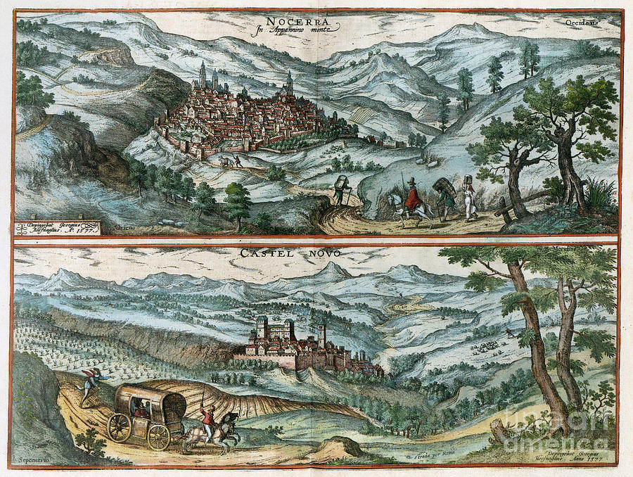 Views Of Italian Cities, 1598 Drawing by Georg Braun and Franz Hogenberg