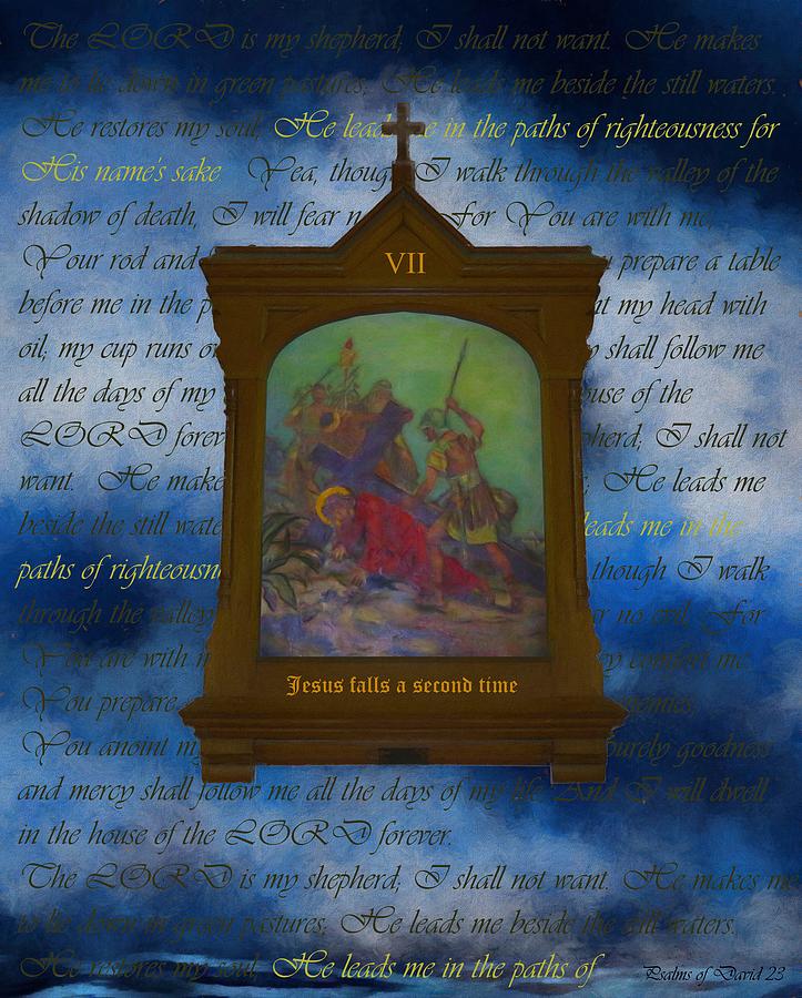 VII Jesus Falls A Second Time Digital Art by Joan Stratton