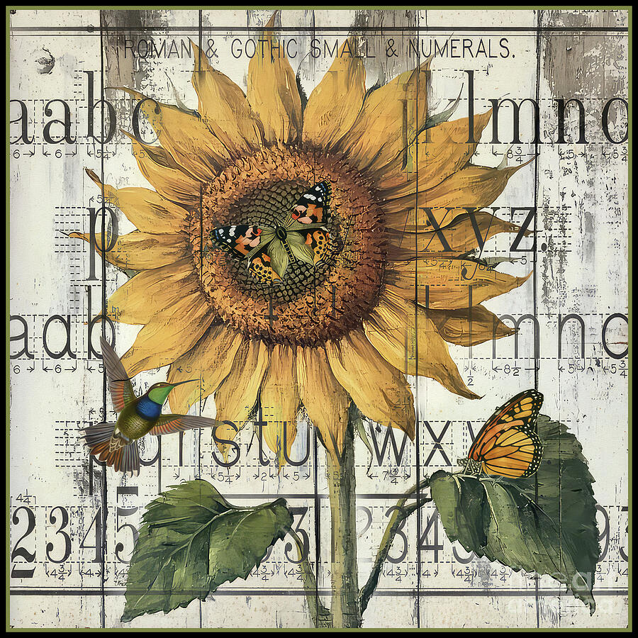 Vintage Country Sunflower Painting by Tina LeCour Vintage Country Sunflower Painting by Tina LeCour