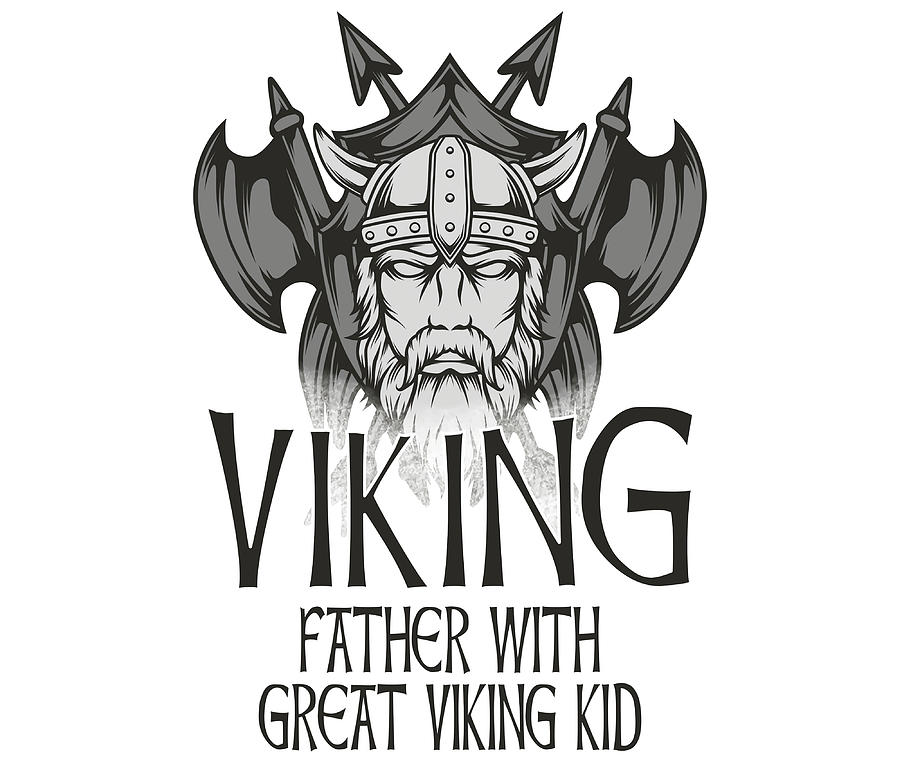 Viking Father With A Great Viking Kid hipster Painting by Bailey Watson ...