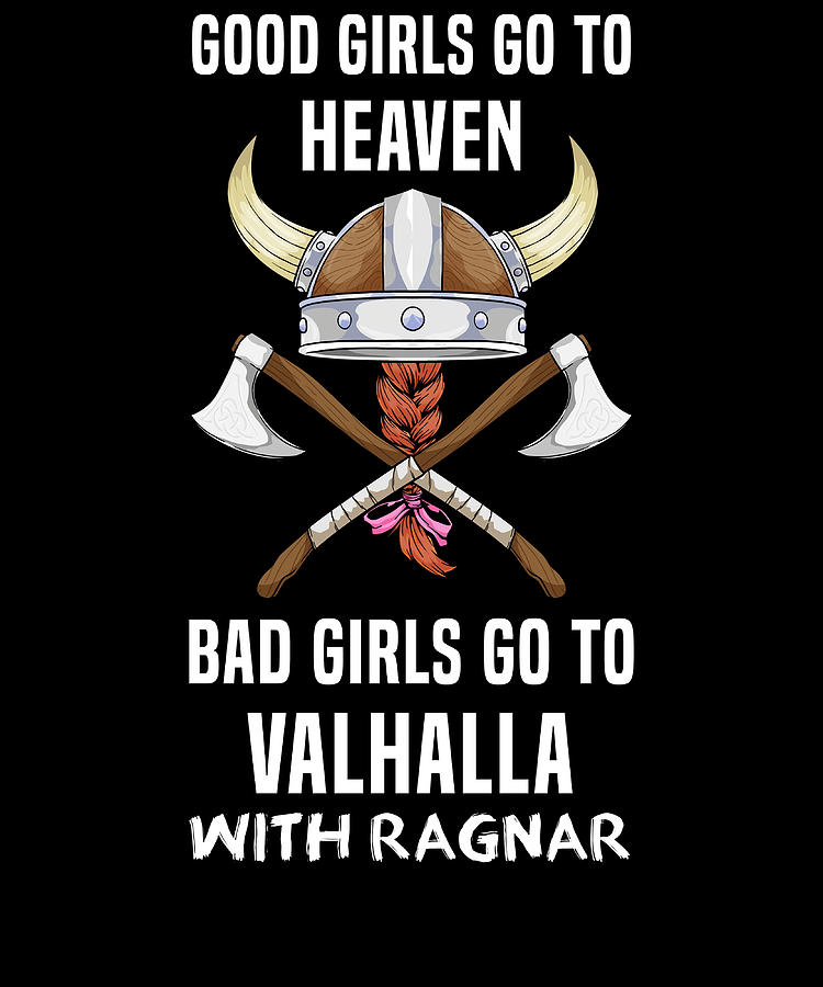 Viking Good Girls Valhalla Ragnar cool retro Painting by Rogers Roxanne ...