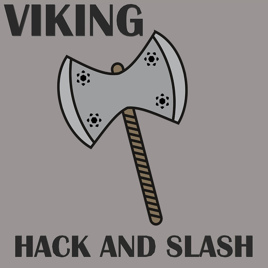 Viking Hack and Slash hipster retro Painting by Luke Kelly | Fine Art ...