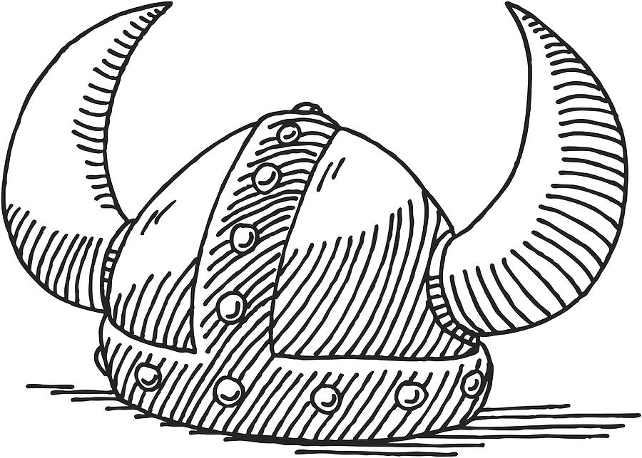 Viking Helmet Drawing Drawing by FrankRamspott
