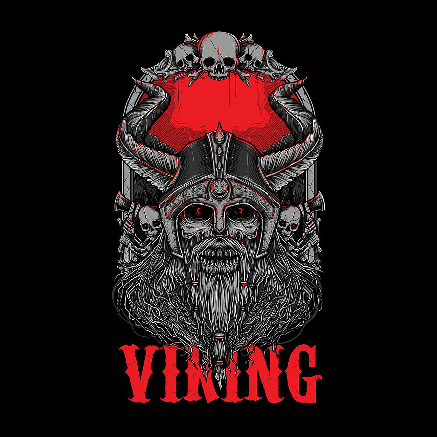 Viking hippie funny Painting by Dan Stephanie - Fine Art America