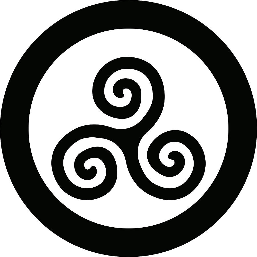 Viking Horn Triskelion Tri Horn Spiral White Painting by Roberts Graham ...