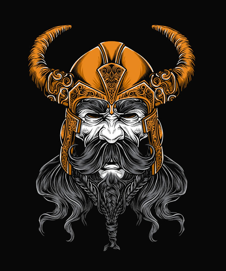 Viking King Hippie Retro Painting By Ethan Bennett 