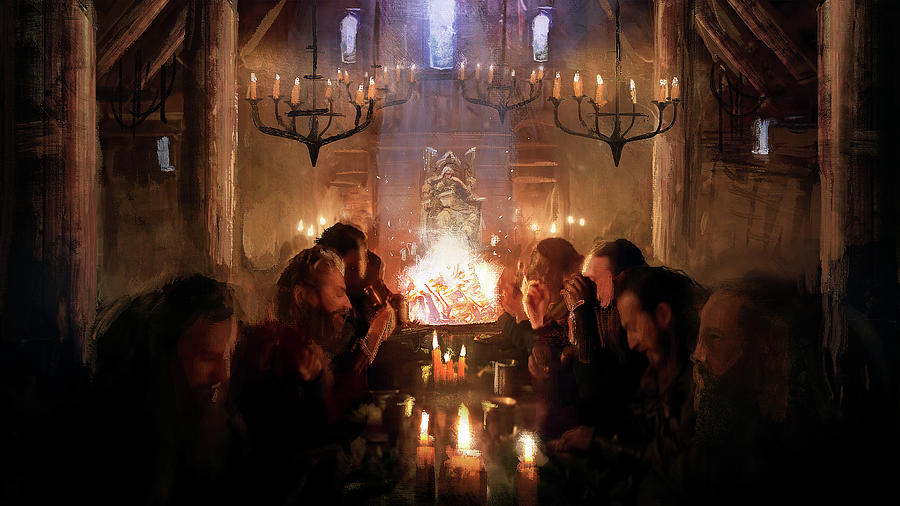 Viking Mead Hall Painting by Joseph Feely Pixels
