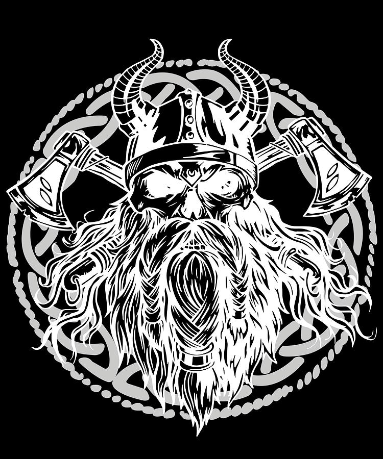 Viking Norse Mythology Skull Tree Design Gift Painting by Walker Grant ...