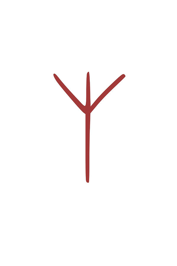 Viking Norse Rune Algiz Simple Red amp White Painting by Clark Phillips ...