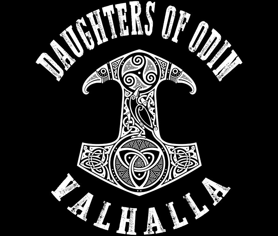 Viking Ravens Mjolnir Celtic Daughters of Odin Painting by Stewart ...