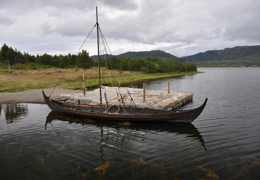 Viking ship at dock Photograph by Thomas Pollin