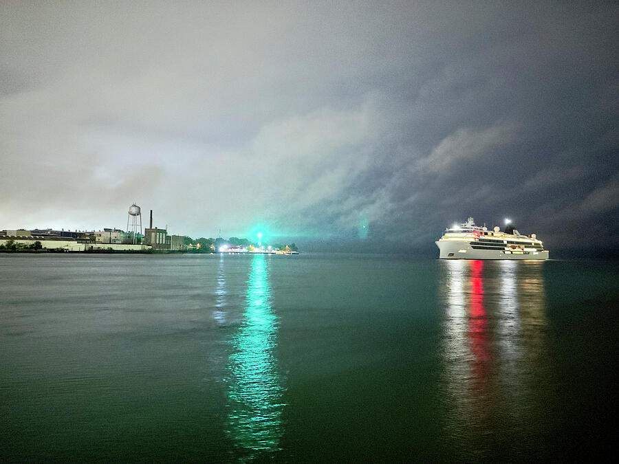 Viking Cruse Ship Passing By Port Huron Lighthouse Photograph by Meta Gatschenberger