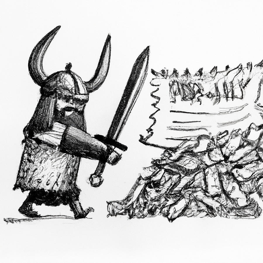 Viking Spam Mixed Media by Bencasso Barnesquiat
