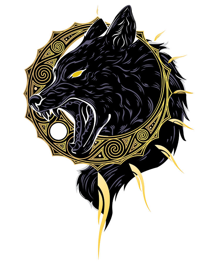 Viking Symbols Wolf Of Viking X4 New 2022 stars Painting by Anderson ...
