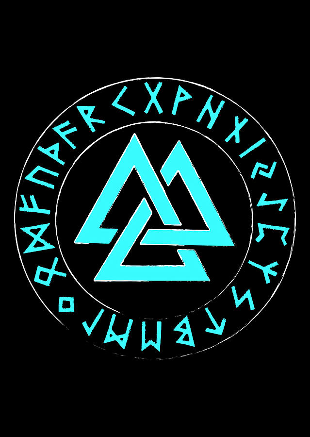 Viking Valknut Runes retro stars Painting by Walker Grant | Pixels