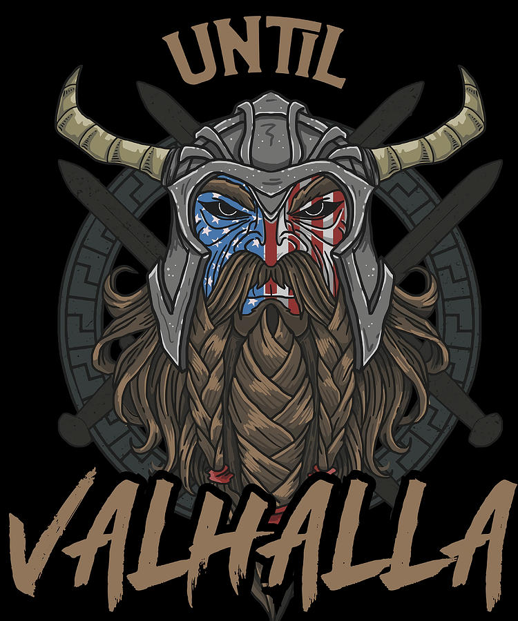 Viking Vikings Til Valhalla Odin US Partiotic Painting by Victoria ...