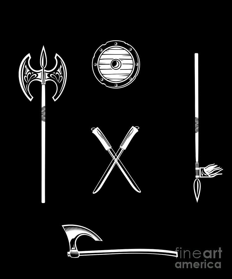 Raven Digital Art - Viking Weapon Warrior Axe Nordic Norse Mythology Gift by Thomas Larch