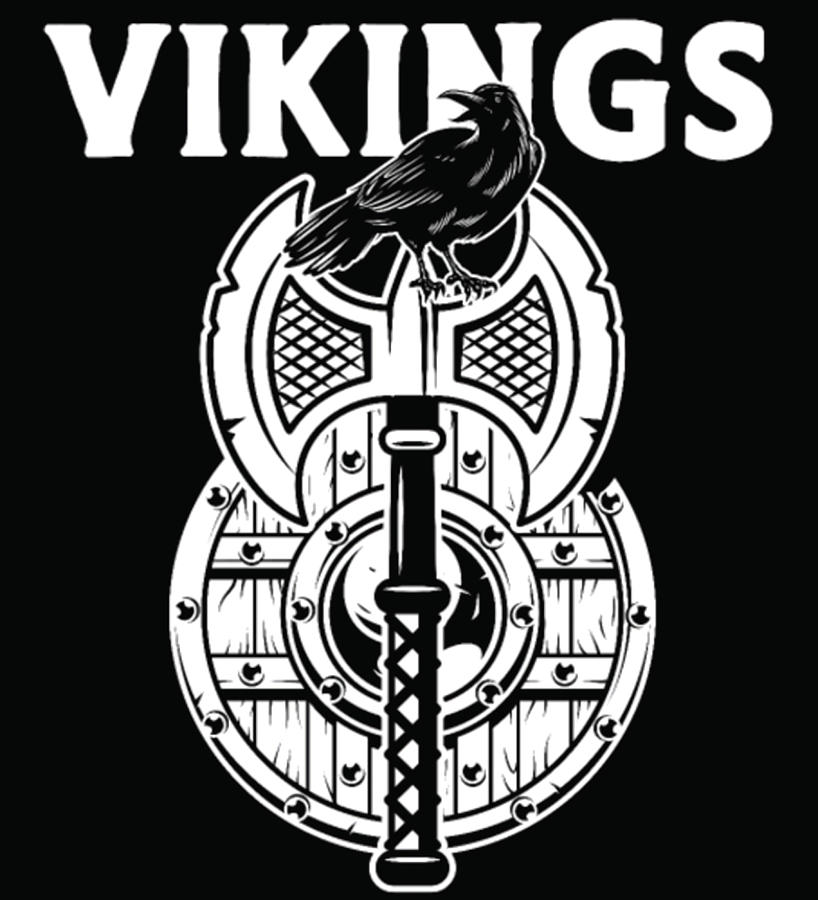 Vikings Raabe Axe Shield retro gift Painting by Ellis Fred - Fine Art ...