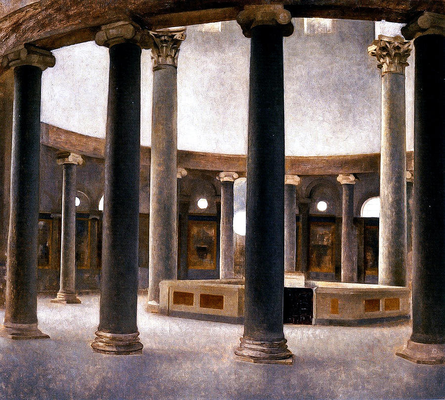 Vilhelm Hammershoi Interior Of The Church Of San Stefano Rotundo In Rome Church Interior Painting