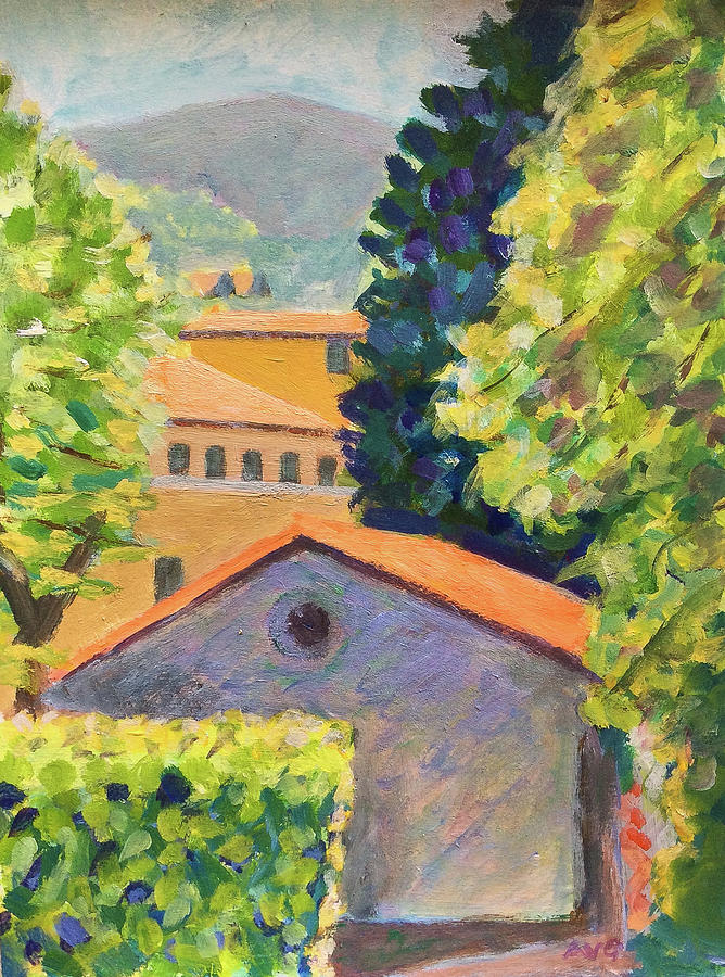 Landscape Painting - Villa di Capezzana Toscane Italy by Anthony Van Gelder