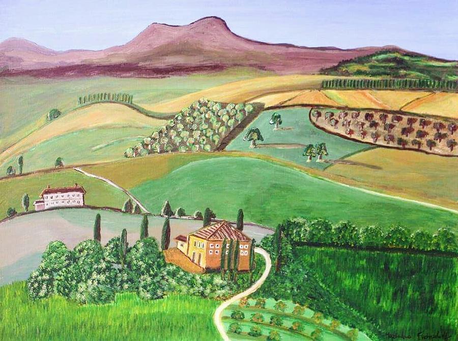 Villa in the Hills Painting by Magdalena Frohnsdorff