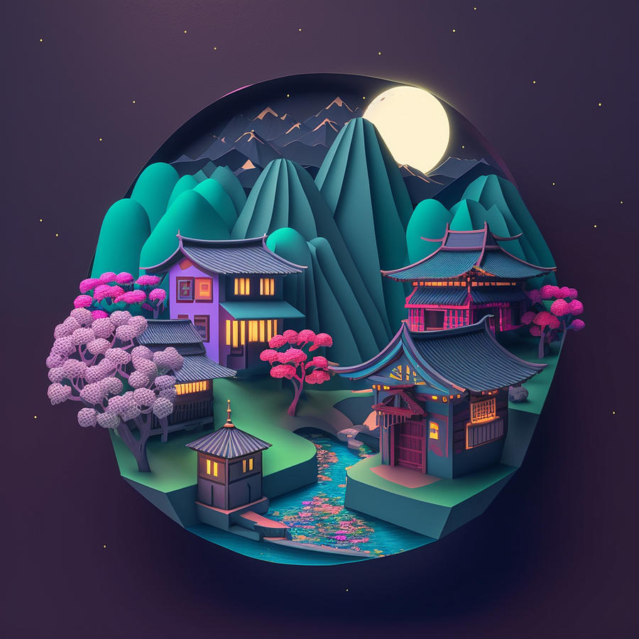 Village 2D Digital Art by Kailooma X TheDol - Fine Art America