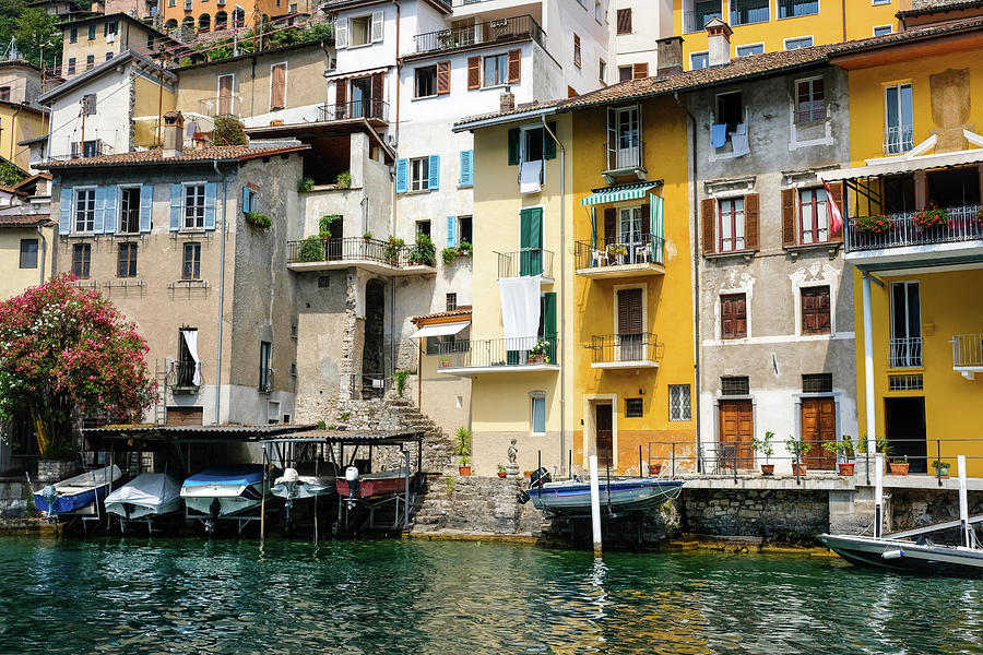 Village at Lake Lugano Photograph by Chevy Fleet