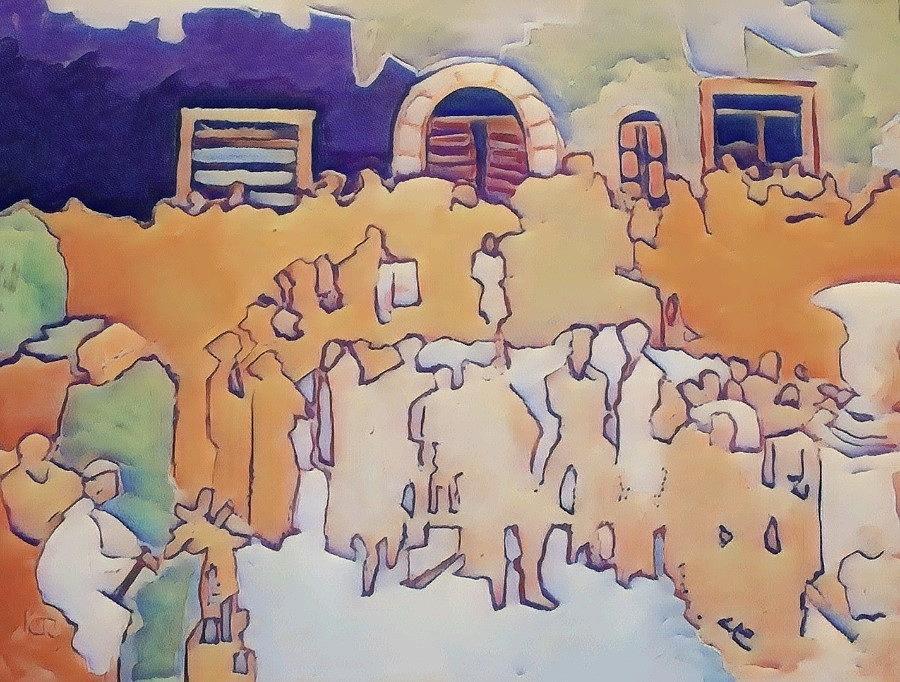 Village Band Painting by Kurt Hausmann
