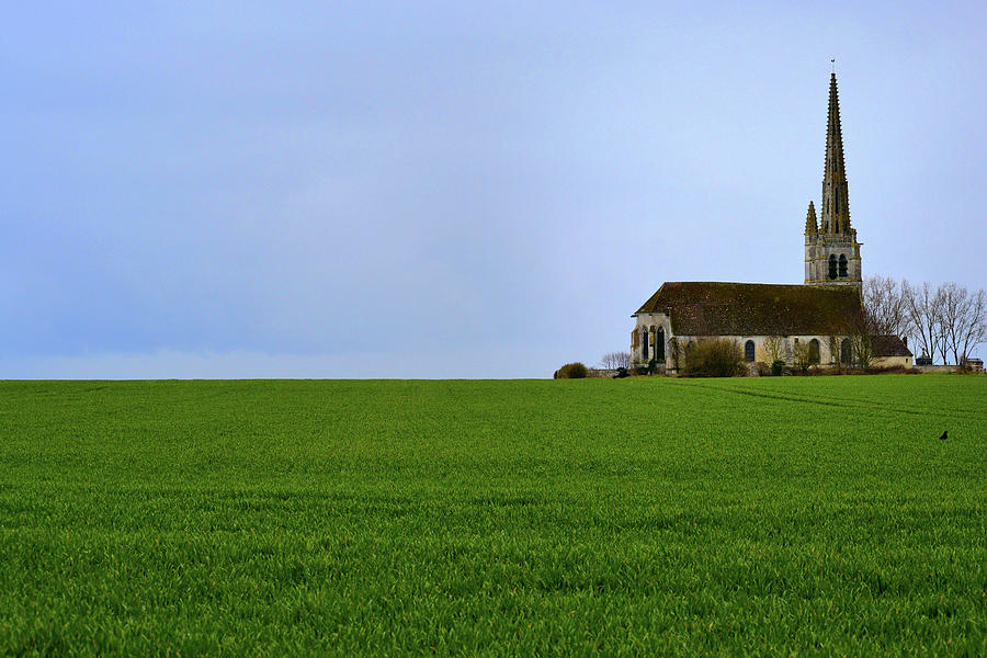 Village Church in the Field France 2 Photograph by Nadalyn Larsen