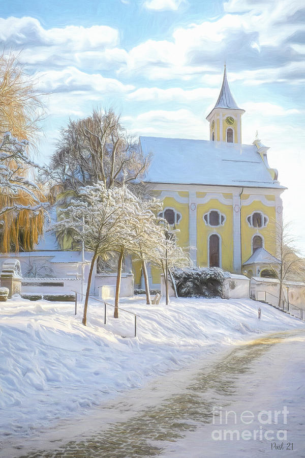 Village Church in Winter Photograph by Jutta Maria Pusl